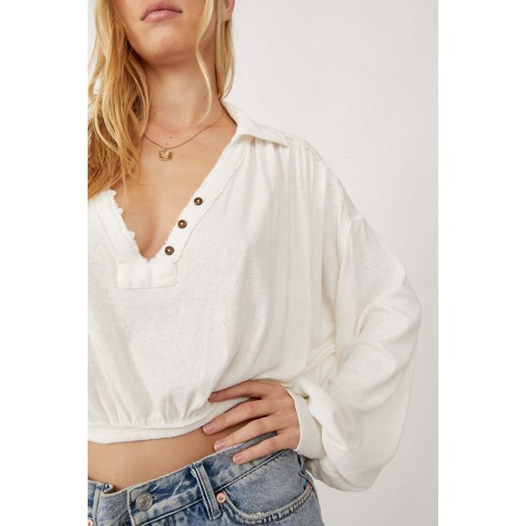 🎉LAST CHANCE🎉 NWT Free People Darren Tee / Bright White - Picture 4 of 6